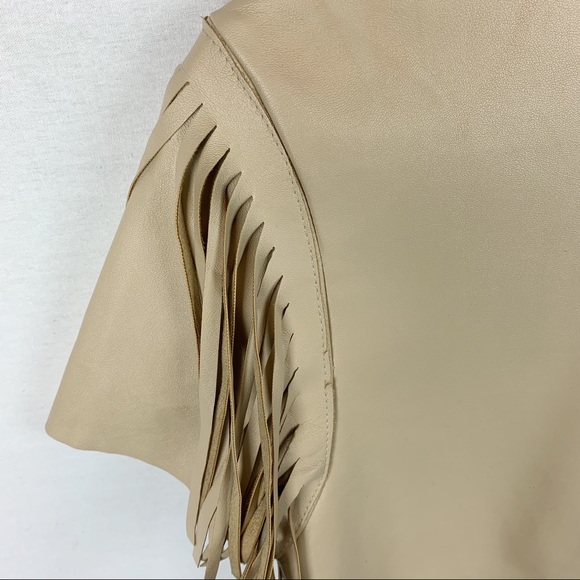 English Rose Vegan Leather Fringed Zip Back Shirt - Picture 8 of 8